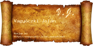 Vagyóczki Jolán névjegykártya